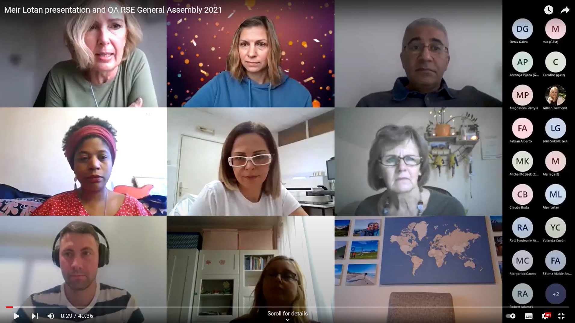 General Assembly activity report and recordings of presentations