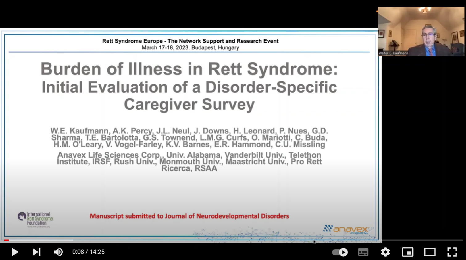 The Burden of Illness Study in Rett Syndrome